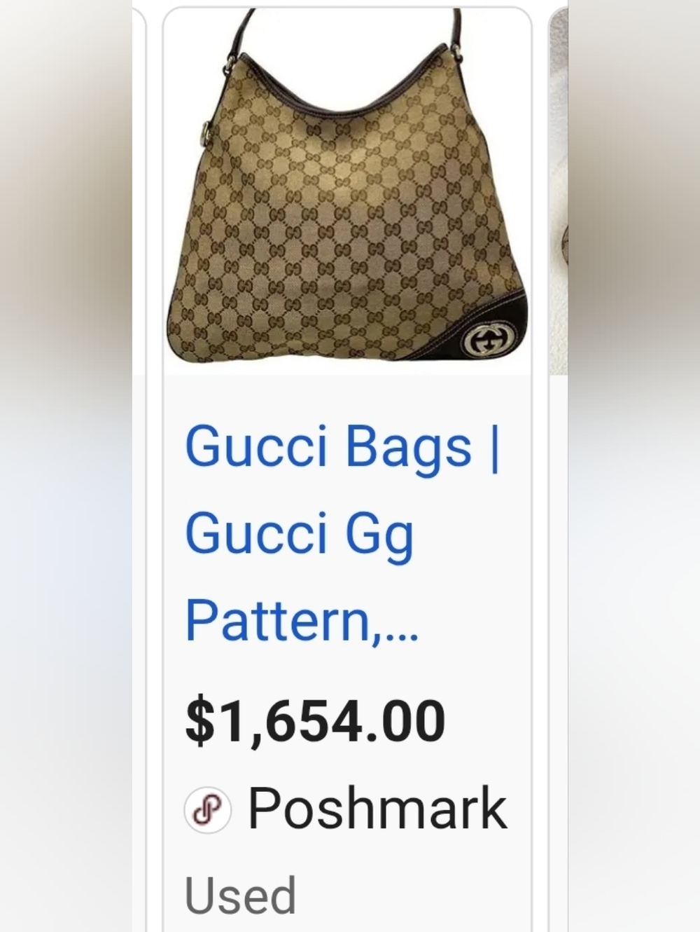 Gucci Brown GG Canvas Hobo Bag with Gold Double G Accent - Picture 15 of 15